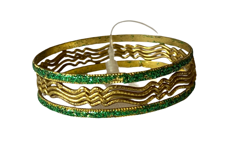 Golden and Green Bangles for kids (Age 0-3), Set of 6