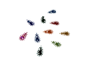 Embellishments Multicolour Trees (Small size) (Pack of 10)
