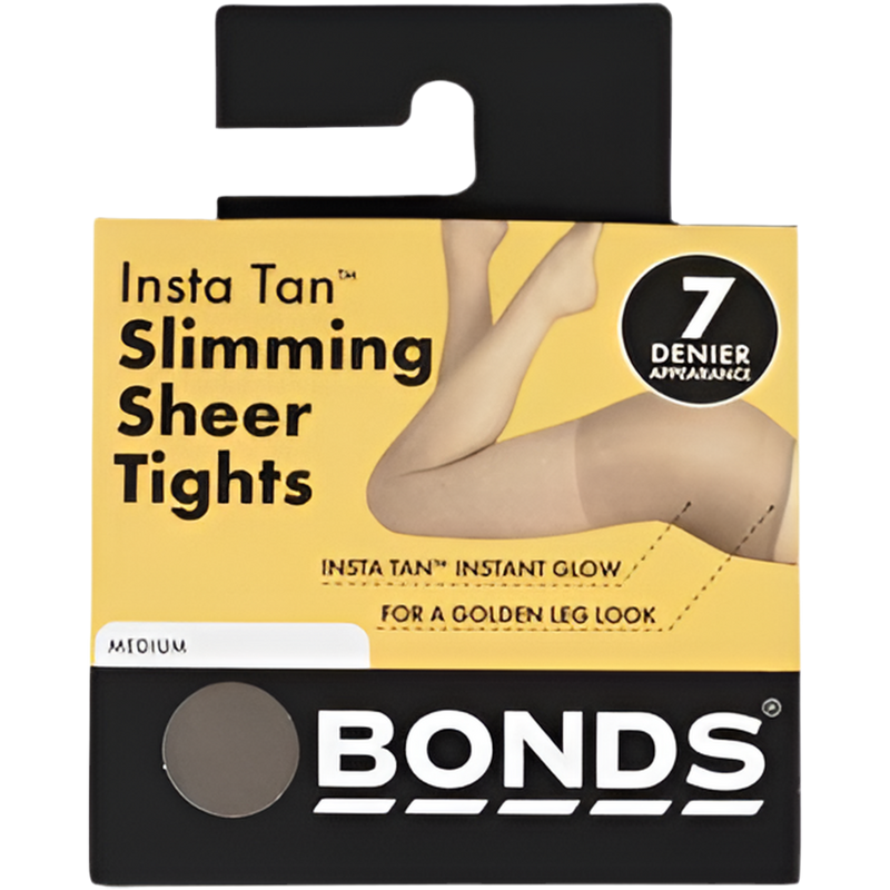 Bonds Instatan Sheer Stockings Slim Tight Medium Brown Large Each