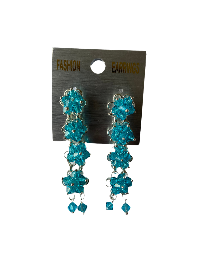 Floral Drop & Dangle Earrings (Sky Blue)