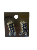 Rectangle Hoop Earrings (Blue)