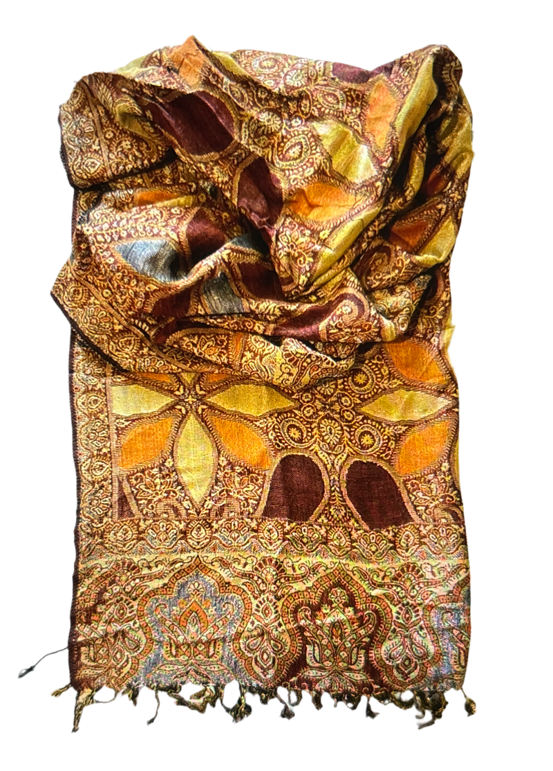 Women’s Pashmina Wool Blend Indian Handicraft Woven Shawls, Scarf, Wraps (Full length)