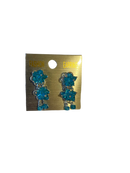 Small Floral Drop & Dangle Earrings (Sky Blue)