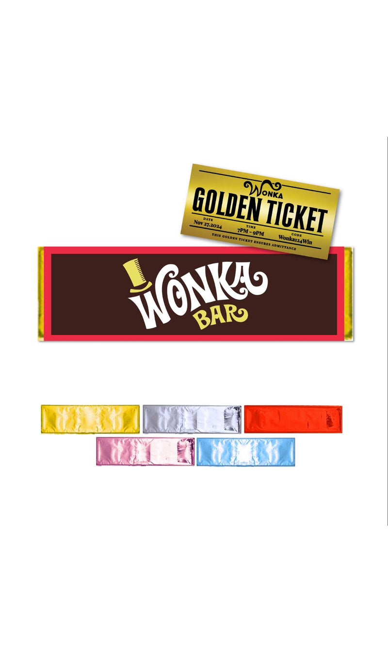 Wonka Bar Long Block Milk Chocolate (Silver):