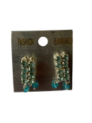 Rectangle Hoop Earrings (Aqua Blue)