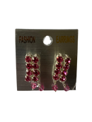 Rectangle Hoop Earrings (Pink)
