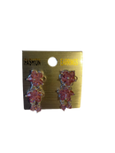 Small Floral Drop & Dangle Earrings (Hot Pink)