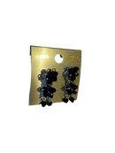 Small Floral Drop & Dangle Earrings (Black)