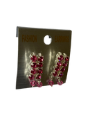 Rectangle Hoop Earrings (Pink)