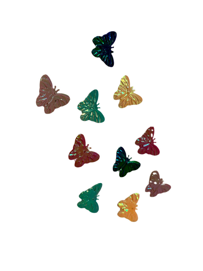 Embellishments Multicolour Pastel Butterfly (Large size) (Pack of 10)