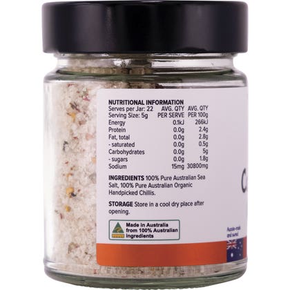 Cold Smoked Chilli Salt Organic Chilli 110g