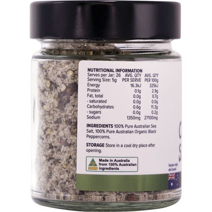 Cold Smoked Salt & Pepper Organic Black Peppercorn 130g