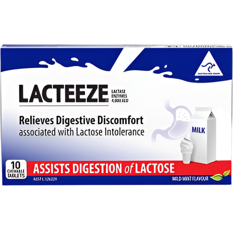 Lacteeze Chewable (Mild Mint Flavour) 10 Tablets