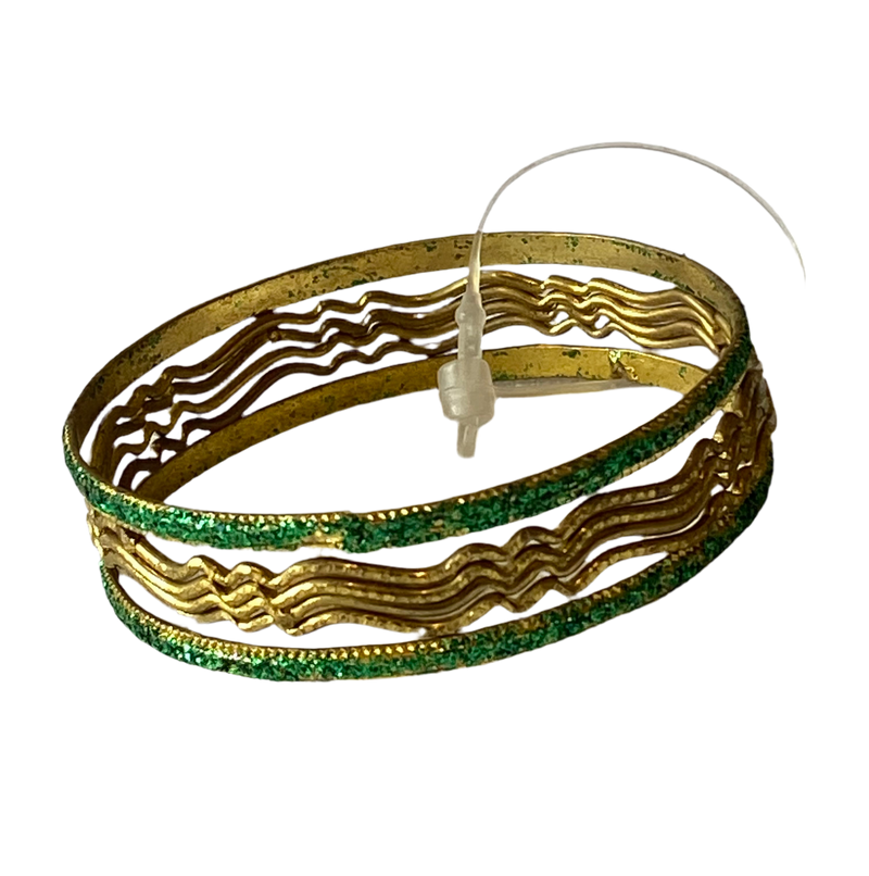 Golden and Green Bangles for kids (Age 0-3), Set of 6