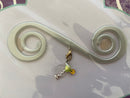 Silver Bra Barrette with Lime Cocktail Charm