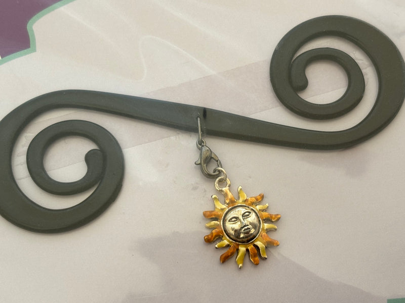 Black Bra Barrette with Sun face charm