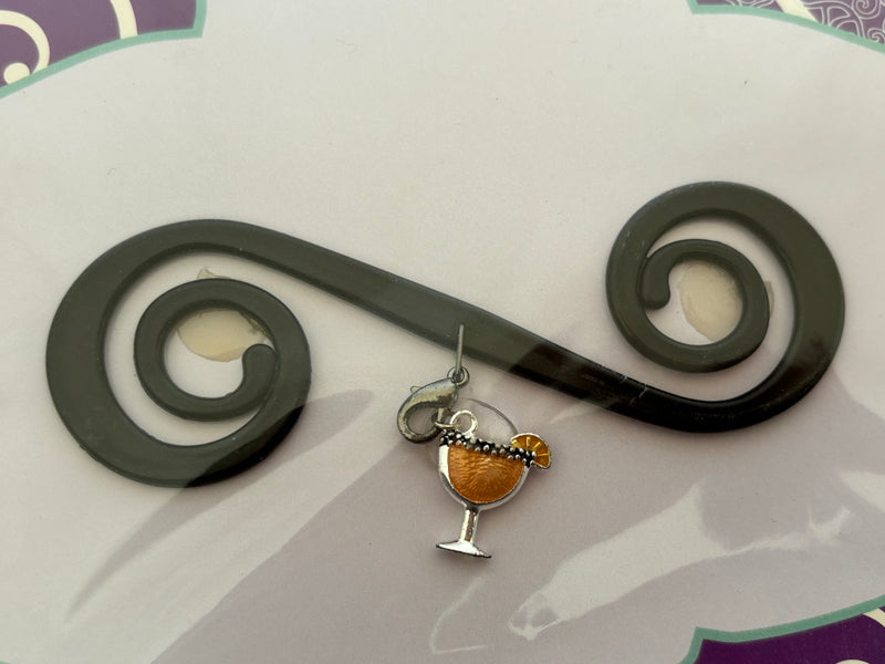 Black Bra Barrette with Orange juice charm