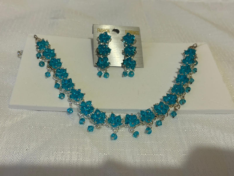 Exquisite Necklace and Earring set for Women (Ocean Blue colour)