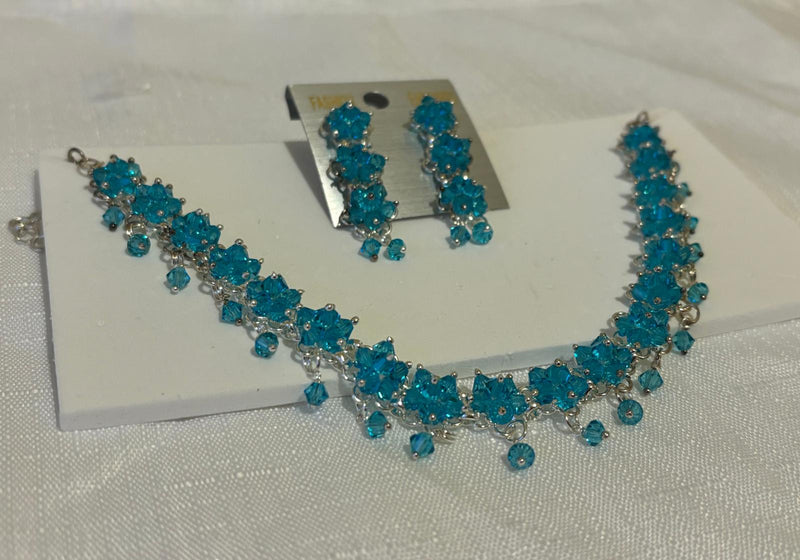 Exquisite Necklace and Earring set for Women (Ocean Blue colour)