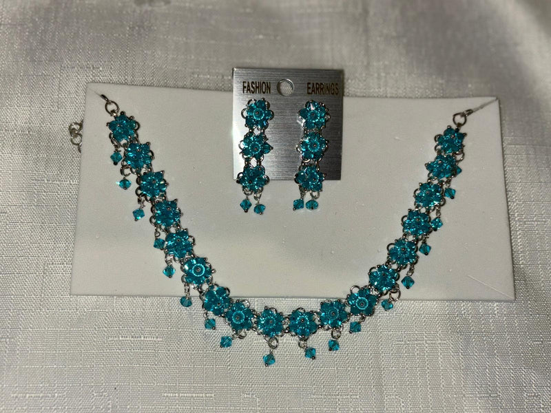 Exquisite Necklace and Earring set for Women (Ocean Blue colour)