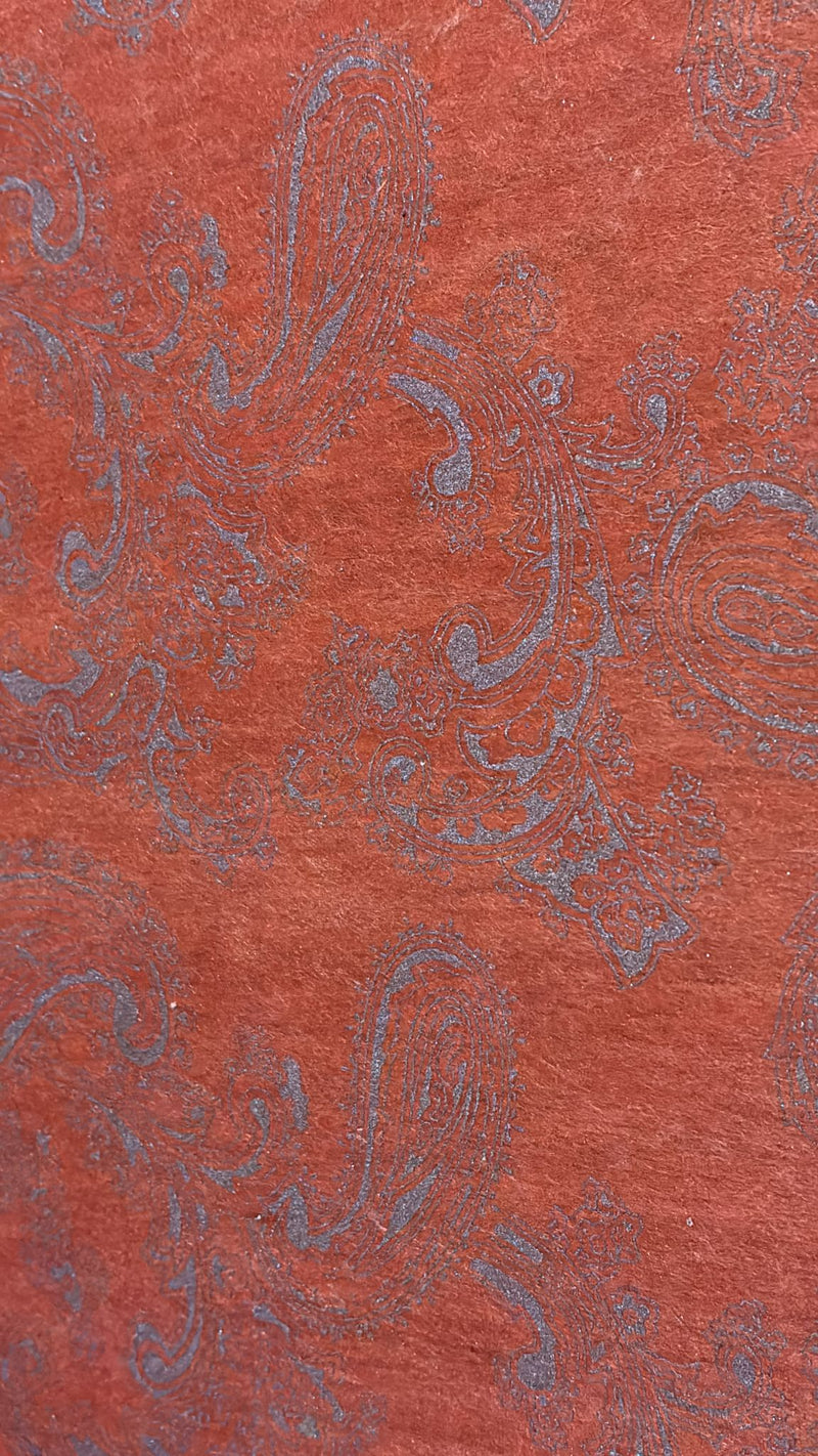 A4 handmade paper (Silver print on Maroon )