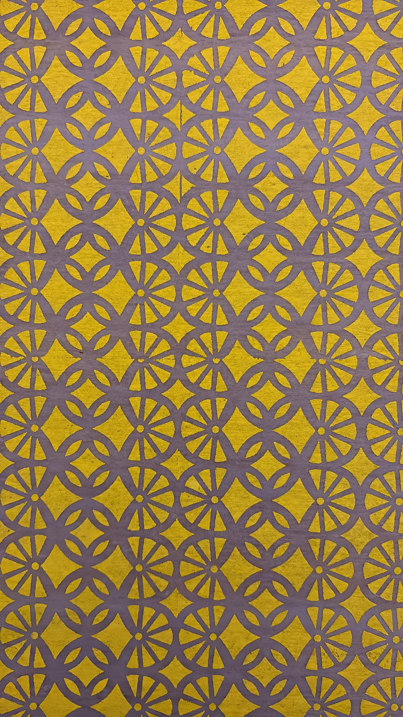 A4 handmade paper (Translucent purple print on yellow)