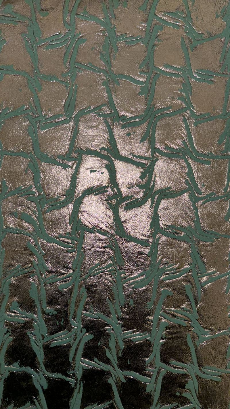 A4 Handmade Paper (Acrylic turquoise print on silver)