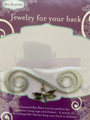 Silver Bra Barrette with Silver dragonfly charm