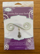 Silver Bra Barrette with Silver spiral hoop charm