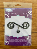 Black Bra Barrette with Black Peace symbol charm