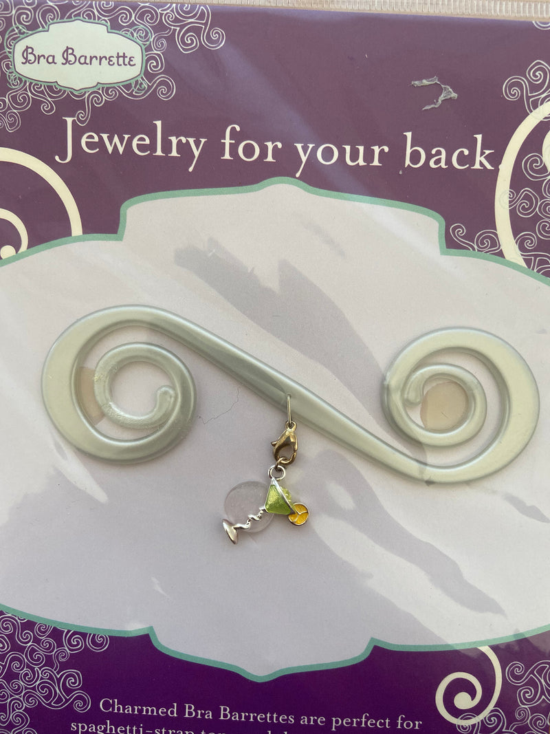 Silver Bra Barrette with Lime juice Charm