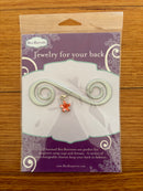Silver Bra Barrette with Orange flower charm