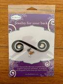 Black Bra Barrette with Orange Cocktail Charm