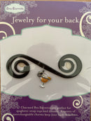 Black Bra Barrette with Orange Cocktail Charm
