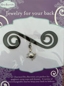 Black Bra Barrette with Silver crab charm