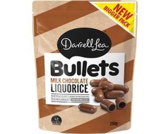 Darrell Lea Milk Chocolate Liquorice Bullets 250g