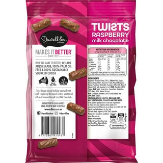 Darrell Lea Liqourice Twist Milk Chocolate Raspberry 200g