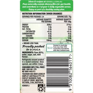 Edgell Garden Peas Picked & Shelled Canned Vegetables 420g