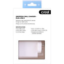 Crest Universal Wall Charger Dual Usb-a Each