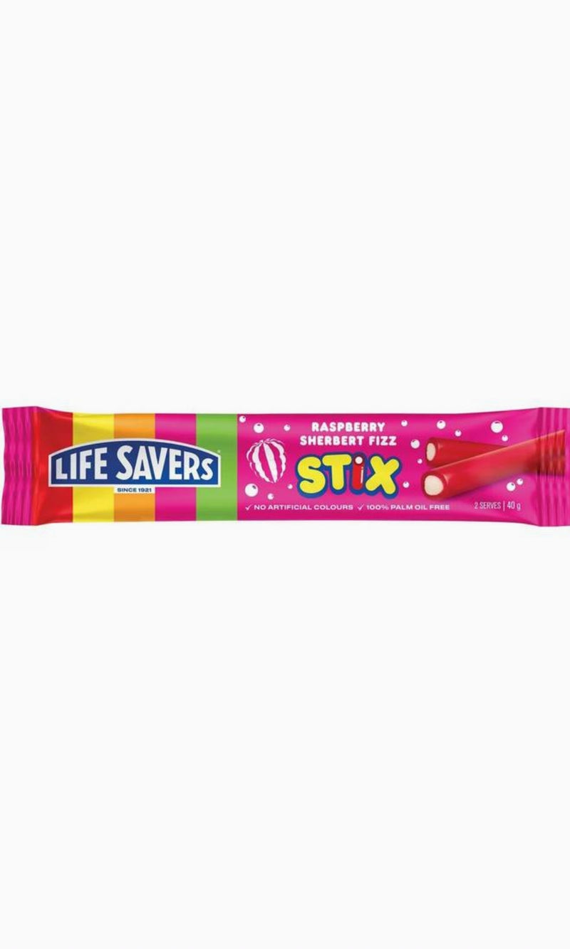 Lifesavers Raspberry Sherbert Fixx Stix 40g