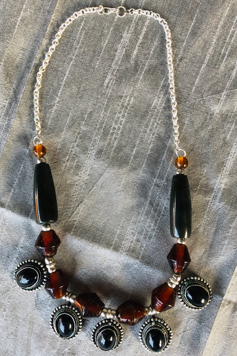 Handmade Black and Copper Necklace