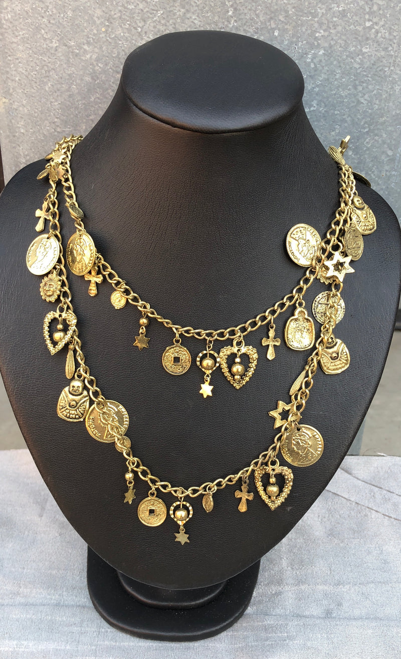 Gold Charms Necklace (YN-015)