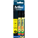 Artline Permanent Marker Black 70mm 2 Pack