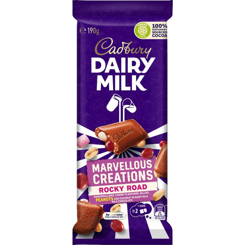 Cadbury Marvellous Creations Rocky Road Chocolate Block 190g