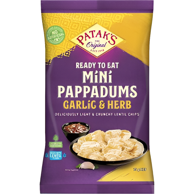 Patak's Garlic Herb Mini Pappadum | 75g