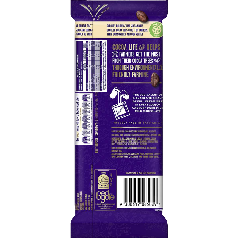 Cadbury Dairy Milk Fruit & Nut 180g