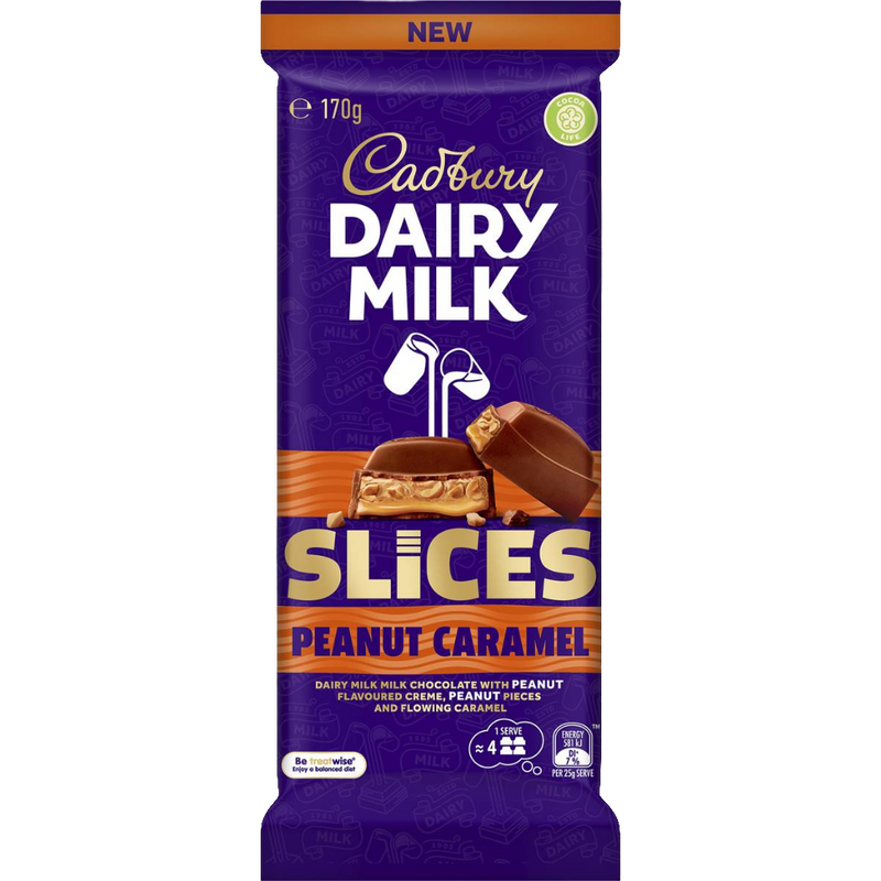 Cadbury Dairy Milk Slices Peanut Caramel 170g