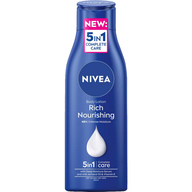 Nivea Rich Nourishing Body Lotion Moisturiser+almond Oil 250ml