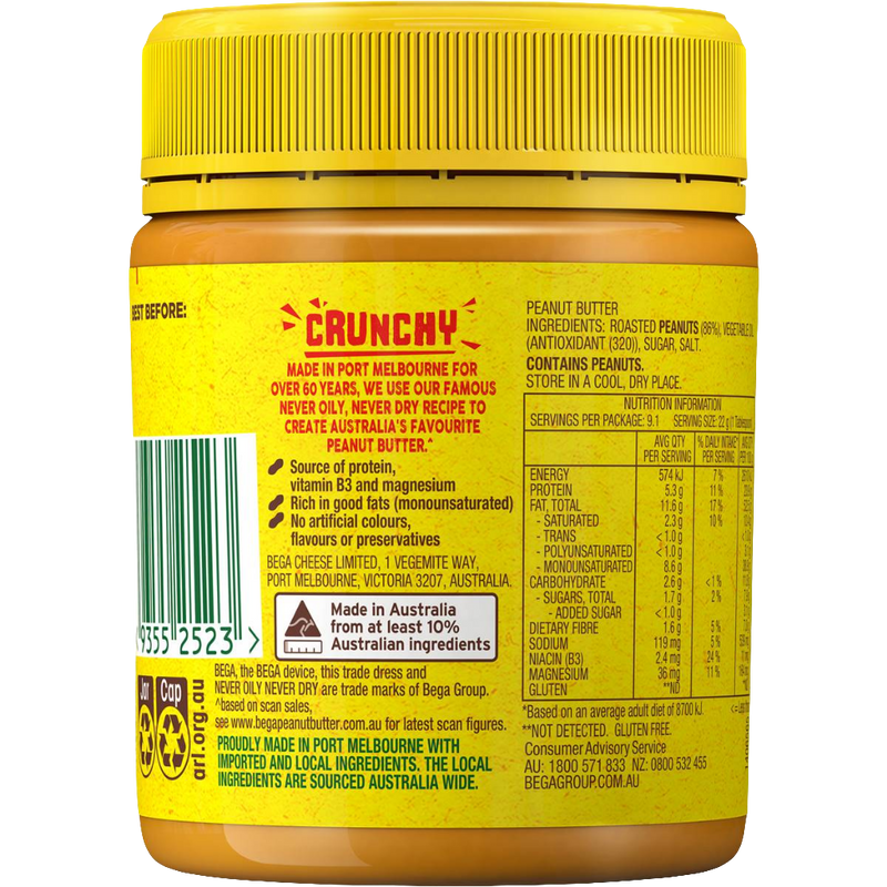 Bega Crunchy Peanut Butter 200g