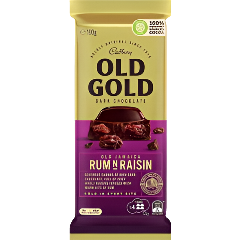 Cadbury Old Gold Rum & Raisin Dark Chocolate 180g